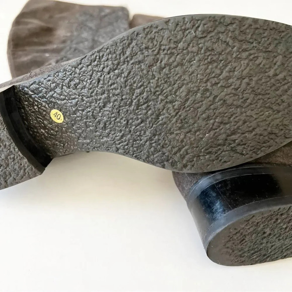 Napoleoni‎ Italy Gray Suede Knee High Boots Size EU 40 Sweater Detail Winter 9.5 - Picture 3 of 10